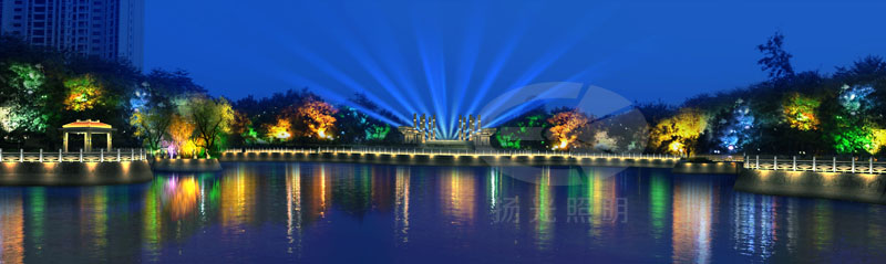 社區水景景觀亮化設計效果圖