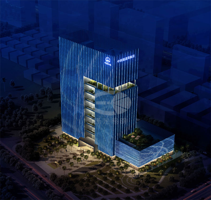 大樓墻體景觀照明設(shè)計(jì)效果圖